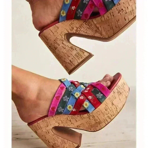 Free People Lisbon Platform Mules Size 8.5 - Picture 3 of 10